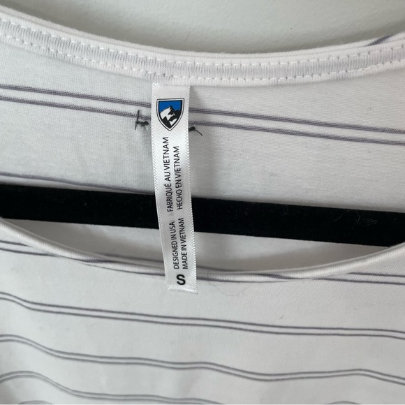 Kuhl Laurel Short Sleeve Mélange Stripe Hiking Shirt Size S White Stripe. L11 - Picture 3 of 6